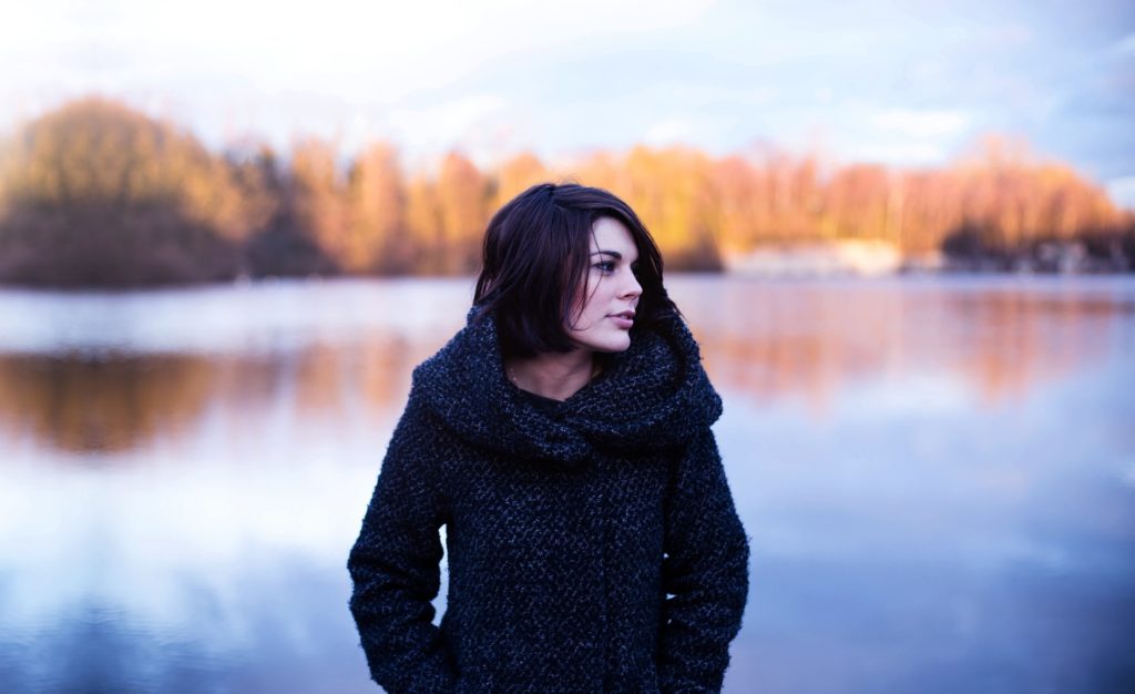 Girl on lake